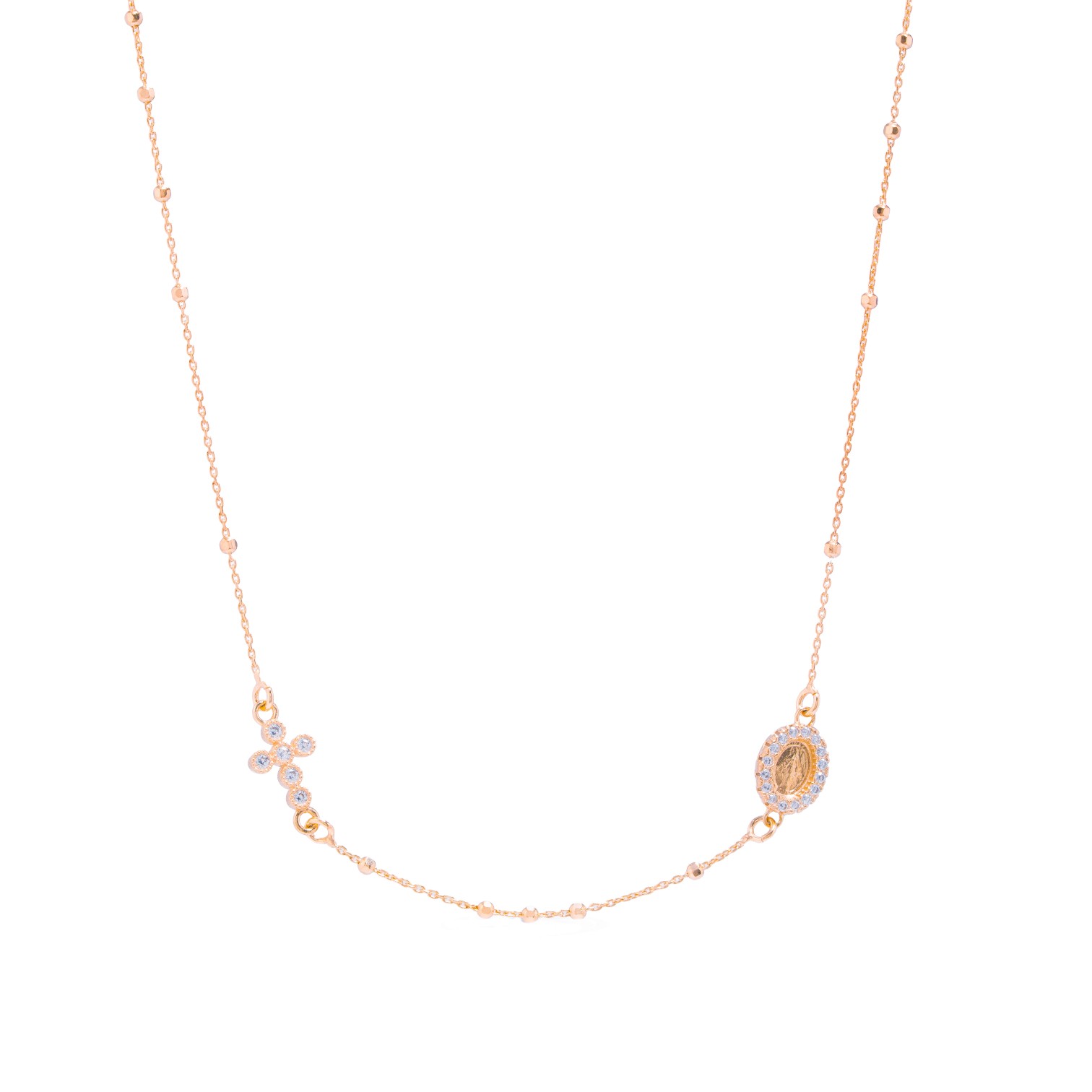 Ροζάριο ICONA απο ροζ επιχρυσωμένο ασήμι 925° (BEN163/DGR)